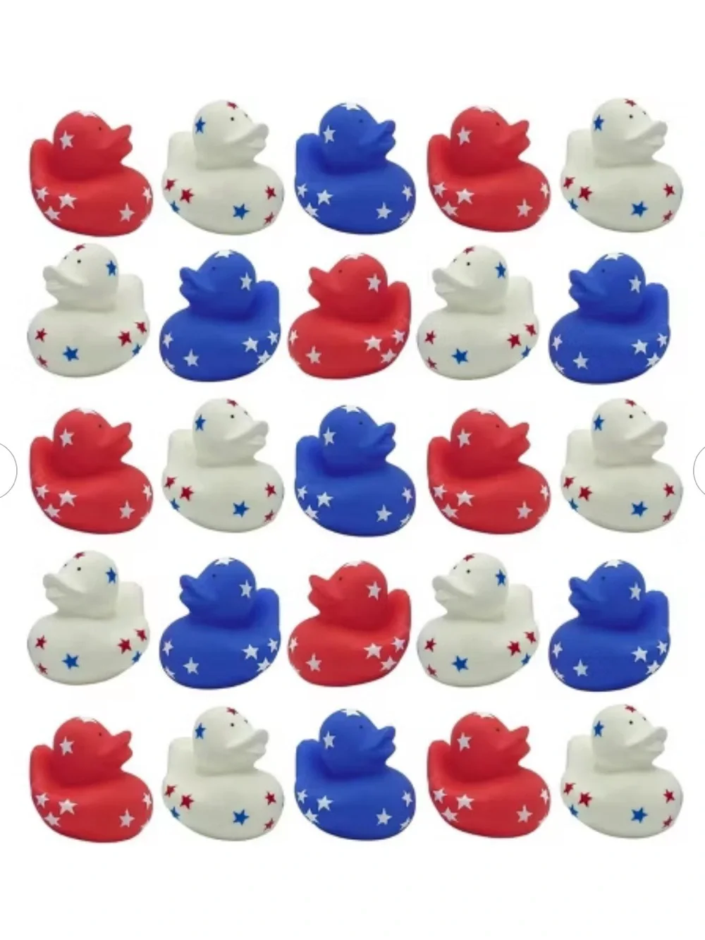Patriotic Star Rubber Duck Set - Red White & Blue-24 Pack